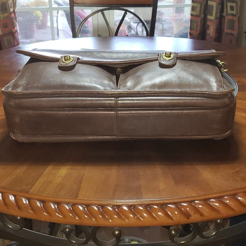 💘🖤💘 Green Fields Shafmaster Brown Full Grain Leather Messenger Barrister Bag